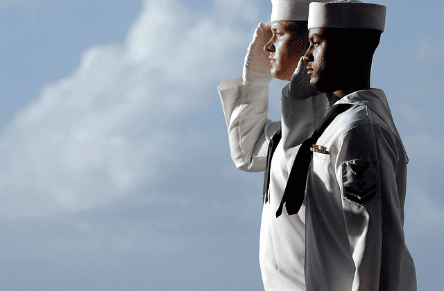 sailors, saluting, isolated