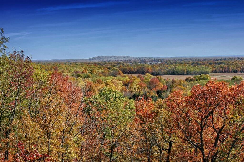 A scenefic autumn view of Arkansas countryside, where the Wh Law firm practices personal injury law