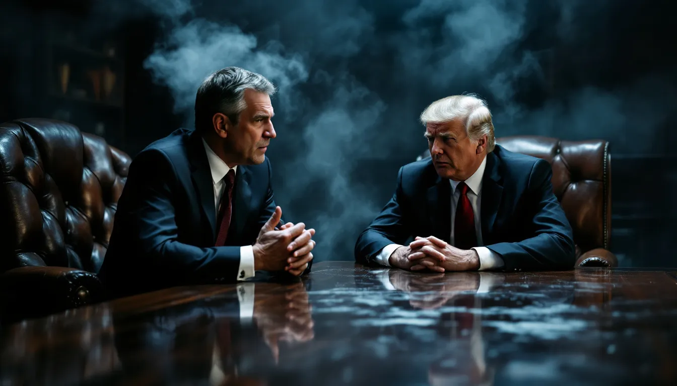 An attorney discussing business bankruptcy options with a client.